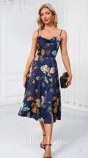 Petal & Pup Womens Alejandra Cowl Neck Midi Dress thumbnail 6