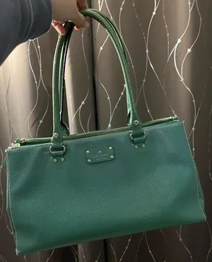 Kate Spade Blue Green with pink lining 3 compartment shoulder bag thumbnail 1