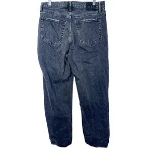 Abercrombie & Fitch Dad High Rise Black Wash Denim Distressed Jeans Size 30 10 R thumbnail 2