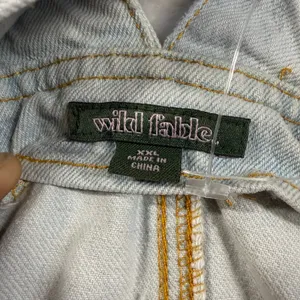 NEW Wild Fable XXL Light Blue Denim Overall Dress Distressed Mini Pinafore Skirt thumbnail 7