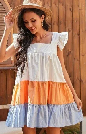 Altar'd State Colorblock Ruffle Strap Dress thumbnail 1