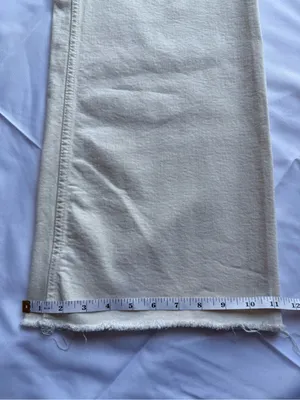 Zara Patch Pocket Marine High Waist Wide Leg Cream Jeans Size 6 thumbnail 9