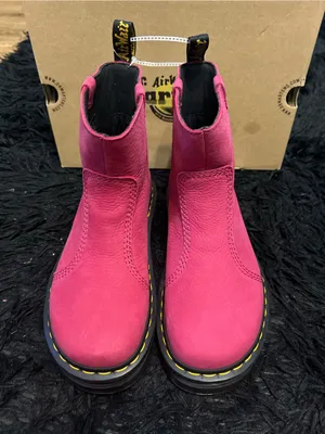 DR MARTENS Zebzag Rigger fuchsia leather boots booties shoes women’s 8 new thumbnail 6