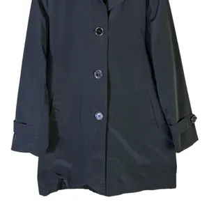 London Fog Womens Classic Trench Coat‎ Size L Black Work Office Timeless Classic thumbnail 4