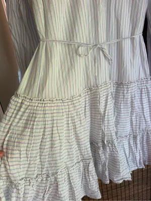 Motherhood Maternity Striped Cotton Tiered Mini Dress Size Small thumbnail 4