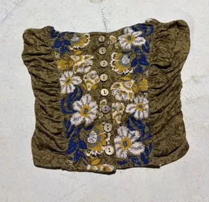 Free People intimately Olive Floral Button-Front tube top small thumbnail 1