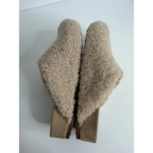 NEW Steve Madden Vesa Beige Teddy Sherpa Faux Fur Mule Clog Slippers Cozy Shoes thumbnail 8