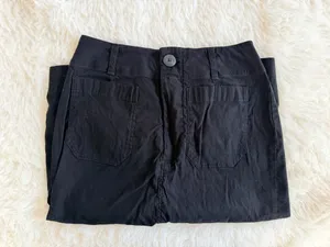 Maeve by Anthropologie Black Patch Pocket Utility Midi Skirt Size XS thumbnail 4