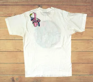 Vintage 90s Fish Ocean T-shirt Size Large Tropical Graphic Puffy Paint Glitter thumbnail 2