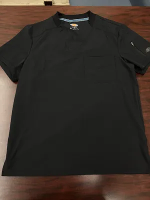 Dickies Mens Black V-Neck Scrub Top Size Medium thumbnail 1