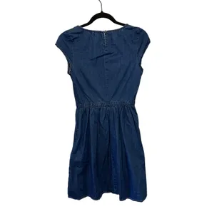 Old Navy Chambray Fit & Flare Dress Size 2‎ Blue Denim thumbnail 3