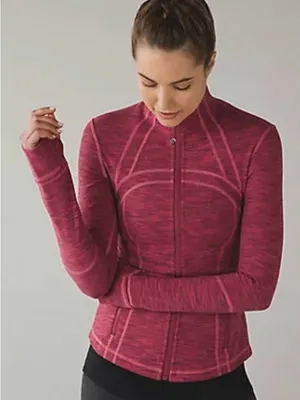 Lululemon Define Jacket Diamond Jacquard Berry Rumble Gyn Athleisure Sz 6 *READ thumbnail 1