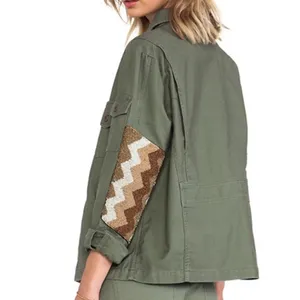 Capulet x Anthropologie Embellished Military Jacket: Army Olive Green thumbnail 2
