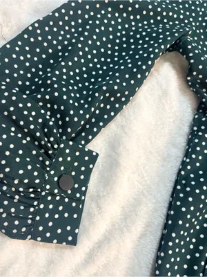 Lumie Dark Green Polka Dot Midi Dress with Tie Waist thumbnail 5