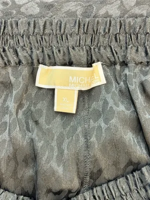 Michael Kors Women's Cheetah-Print Handkerchief-Hem Skirt Black XL thumbnail 8