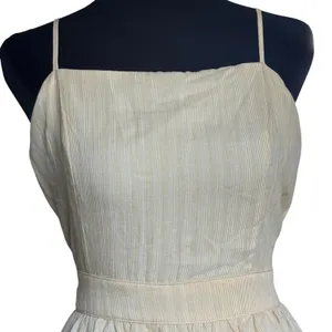 Altar'd State NWT Cottagecore Yellow Pinstripe Tiered Mini Dress L Coquette Romantic Whimsy thumbnail 8