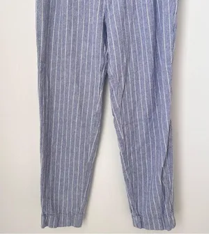Abercrombie & Fitch Blue White Striped Linen Pants Size XS thumbnail 3