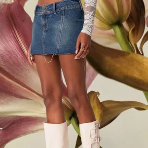 Edikted Donnie Washed Denim Mini Skirt thumbnail 6