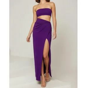 LOVERS + FRIENDS Montrose Strapless Cut-Out Maxi Dress, Purple, Large thumbnail 2