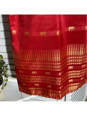 NWOT Thaisilk mod dress red gold elephant sleeveless unique elegant boho costume thumbnail 10