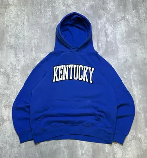 Majestic Vintage Y2K Embroidered Blue and White University of Kentucky Hoodie Sweatshirt thumbnail 1