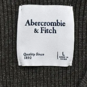 Abercrombie & Fitch Ribbed Knit Wrap Belted Midi Sweater Dress char Grey Large thumbnail 4
