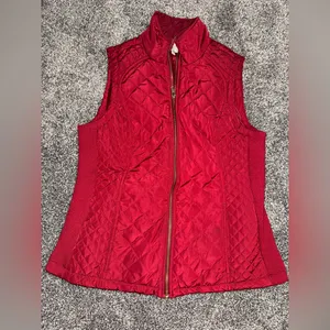 Adrienne Vittadini Red Quilted Vest thumbnail 1