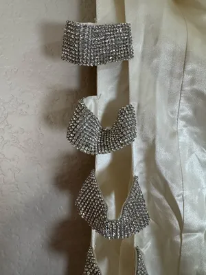 Meshki Alessia Diamante Ivory Rhinestone Strapless Mini Dress size Medium Bride thumbnail 8