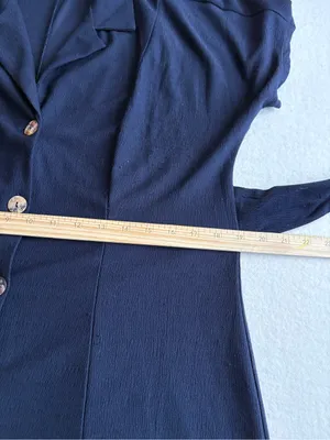 Perceptions Navy Button-Front Maxi Dress thumbnail 7