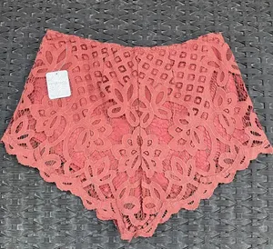 Free People Brown Burgundy Adella Lace Shorts thumbnail 2