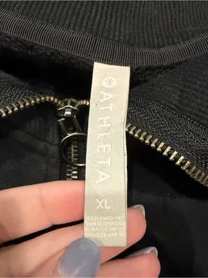 Athleta Black Cozy Karam 1/4 Zip Pullover thumbnail 7