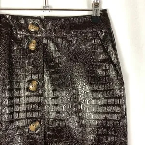 Rachel Comey X Target Dark Brown Faux Leather Snake‎ Knee Length Pencil Skirt 2 thumbnail 5