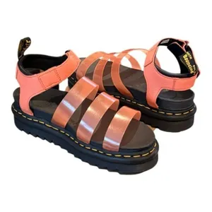 DR. MARTENS Blaire Coral Jelly Glitter Strap Open Toe Sandals Black NEW thumbnail 3