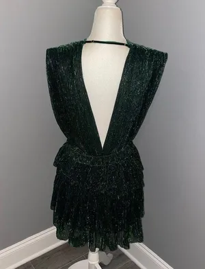 Metallic Tiered Dress size medium Green thumbnail 4