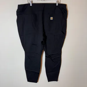 Carhartt Fitted 2X Black Utility Work Pants Women's‎ Short Stretch Pocket thumbnail 4