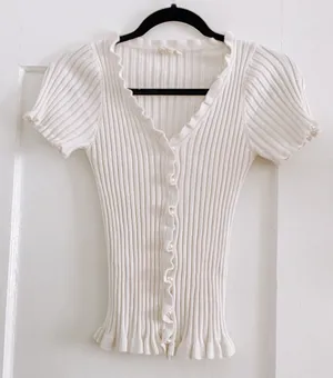 Eesome // Y2K White top thumbnail 1
