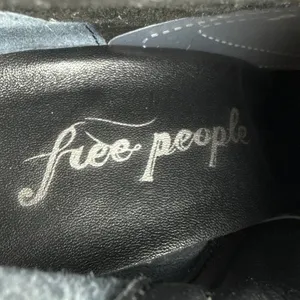 Free People Naomi Women's Black Leather Square Toe Block Heel Zip Ankle Boots 8 thumbnail 8
