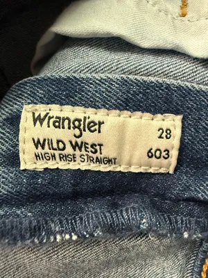 NWT Wrangler Wild West 603 High Rise Straight Jeans Women’s Size 28 Dark Wash thumbnail 10