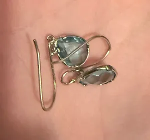 Blue jem silver earings thumbnail 1