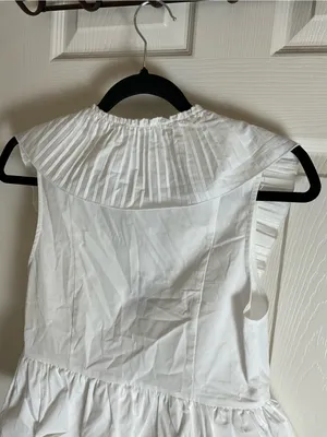 Zara White Ruffled Tie-Front Top Black Bow Coquette Size Small thumbnail 8