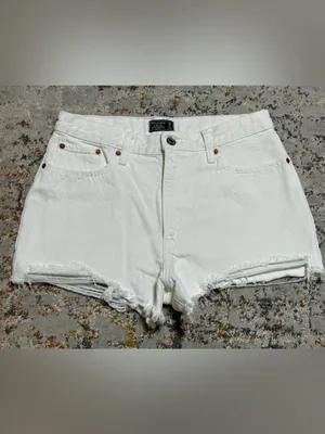 ABERCROMBIE & FITCH Annie high rise shorts white size 6/28 thumbnail 11