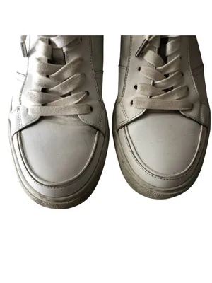 Zadig & Voltaire ZV1747 Flash High-Top Sneakers White Leather Lightning Bolt 40 thumbnail 4