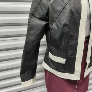 Vintage Spiegel Women's Leather Jacket Size 14 Black Classic Fall Moto Chic Y2K thumbnail 5