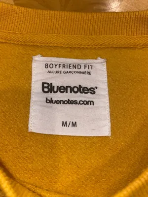 Bluenotes Boyfriend Fit Yellow 'Leave Me Alone' Crewneck Sweatshirt Size Medium thumbnail 6