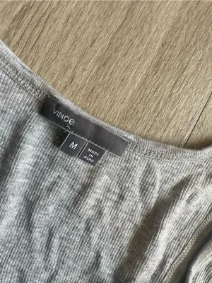 Vince Women's Ribbed Tank Top — Light Heather Gray thumbnail 2