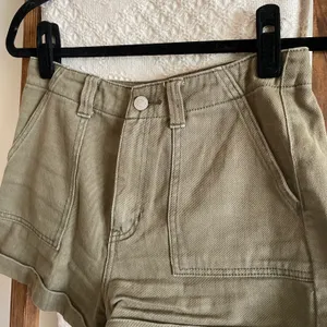 army green cuffed mom shorts thumbnail 2