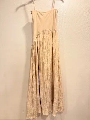 Anthropologie Find Me Now Gold Asymmetric Drop Waist Maxi Elegant Dress Modern Evening Size XS thumbnail 3
