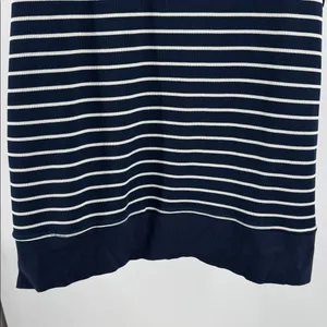 Entro Navy and White Striped Mini Dress sleeveless ribbed coastal nautical M thumbnail 11