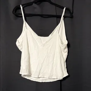 Abercrombie & Fitch White Twist-Front Spaghetti Strap Tank thumbnail 3