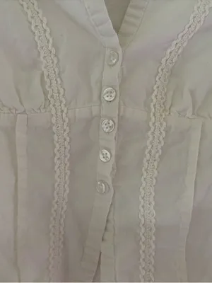 Princess Polly White Button Down Shirt with details size 0 thumbnail 3